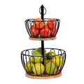 Double Layer Fruit Basket Holder | Metal Fruit Storage Stand