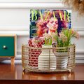 Decorative Metal Storage Basket | Countertop Organizer with Handles